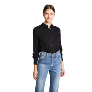 NWT VERONICA BEARD BLACK RYANA LONG SLEEVE TOP